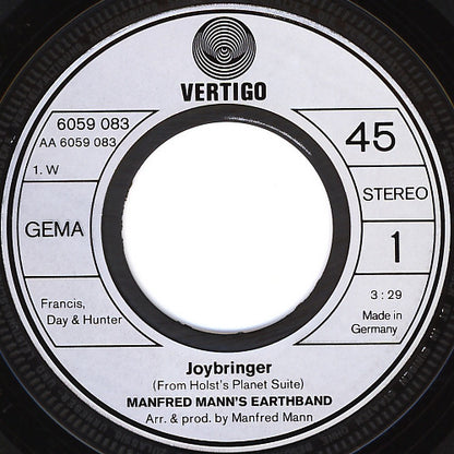 Manfred Mann's Earth Band : Joybringer / Can't Eat Meat (7", Single)