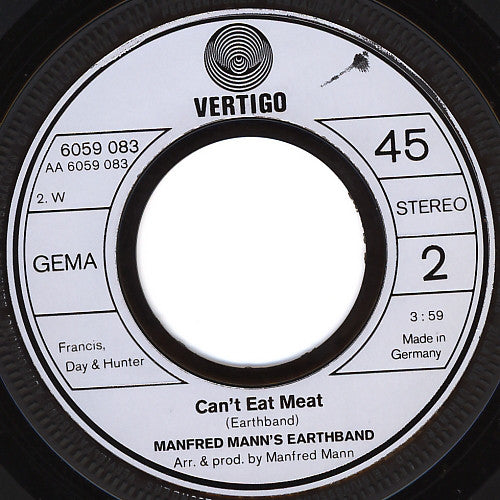 Manfred Mann's Earth Band : Joybringer / Can't Eat Meat (7", Single)