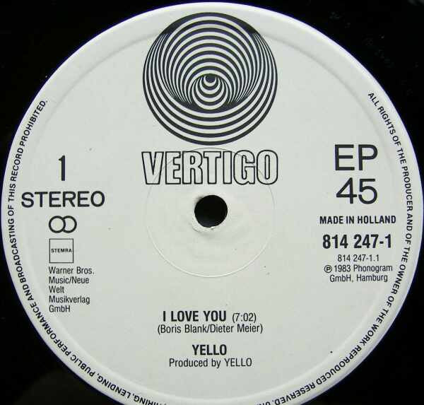 Yello : I Love You (12", EP)