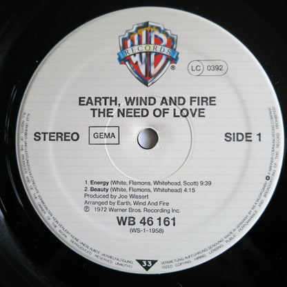 Earth, Wind And Fire* : The Need Of Love (LP, Album, RE)