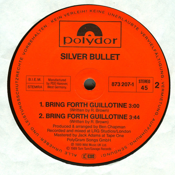 Silver Bullet : Bring Forth The Guillotine (12", Single)
