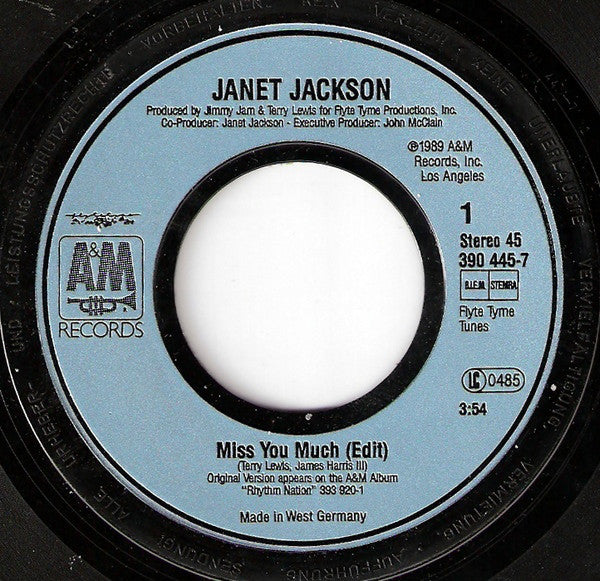 Janet Jackson : Miss You Much (7", Single)