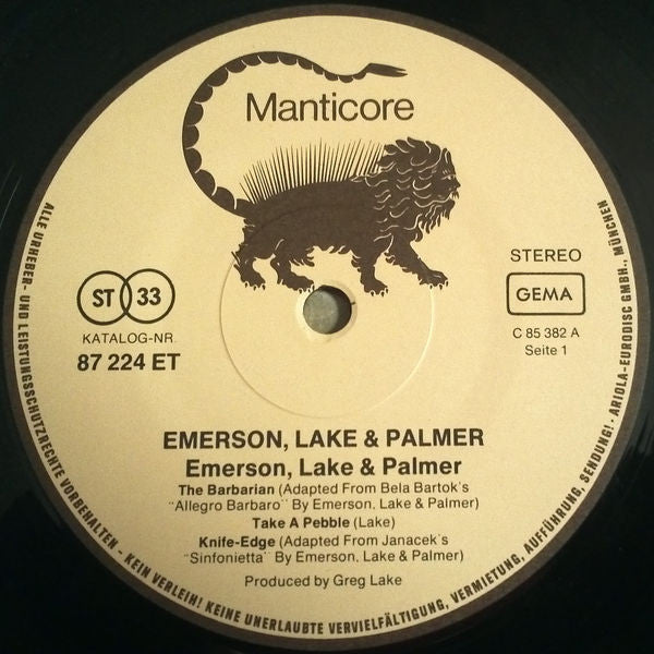Emerson Lake & Palmer* : Emerson Lake & Palmer (LP, Album, RE)