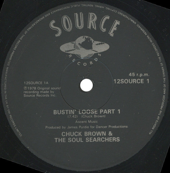 Chuck Brown & The Soul Searchers : Bustin' Loose (Parts 1 & 2) (12", Single)