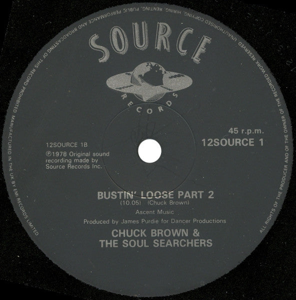 Chuck Brown & The Soul Searchers : Bustin' Loose (Parts 1 & 2) (12", Single)