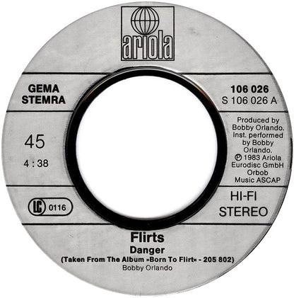 The Flirts : Danger / Love Reaction (7", Single)