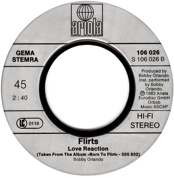 The Flirts : Danger / Love Reaction (7", Single)