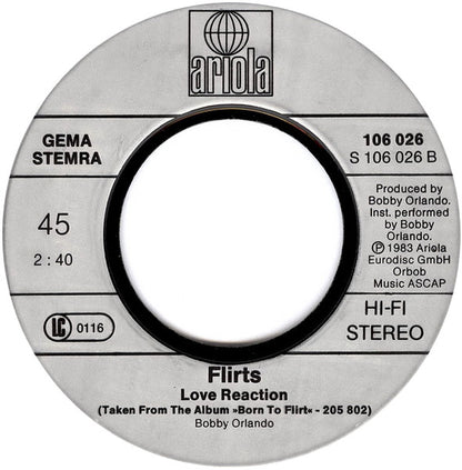 The Flirts : Danger / Love Reaction (7", Single)