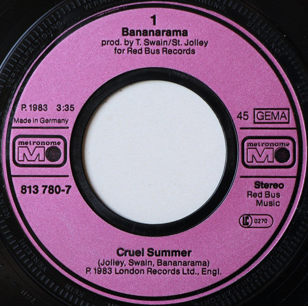 Bananarama : Cruel Summer (7", Single)