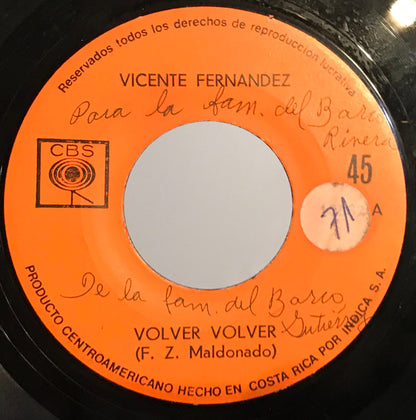 Vicente Fernandez : Volver, Volver / Suena Mi Amor (7", Single)