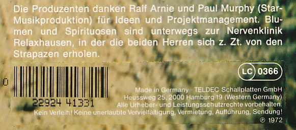 Udo Lindenberg : Daumen Im Wind (LP, Album, RE)