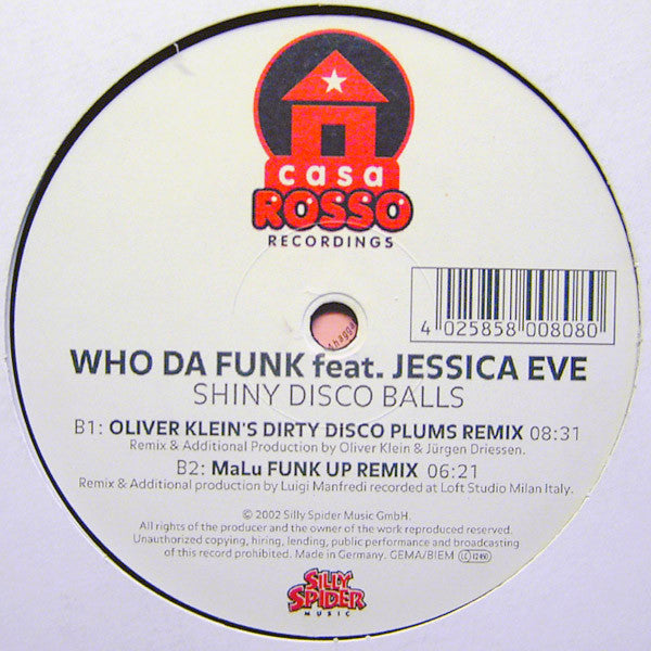 Who Da Funk Feat. Jessica Eve : Shiny Disco Balls (12")