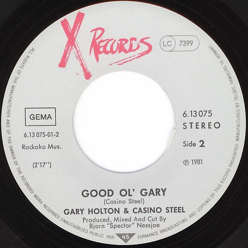 Gary Holton & Casino Steel : Ruby (Don't Take Your Love To Town) (7")