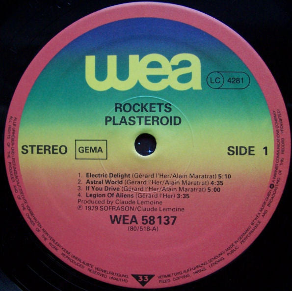 Rockets : Plasteroid (LP, Album)