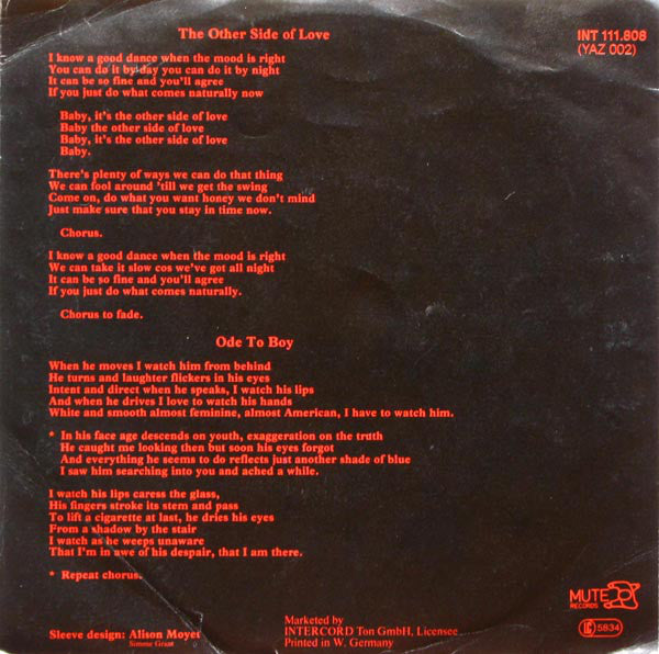 Yazoo : The Other Side Of Love (7", Single)