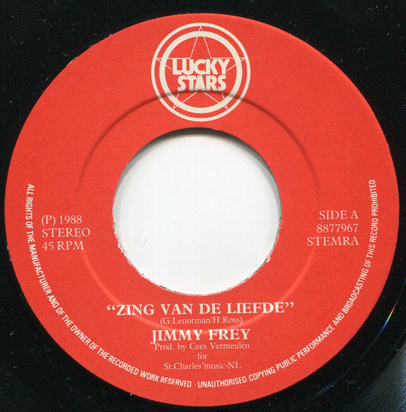 Jimmy Frey : Zing van de Liefde  (7", Single)