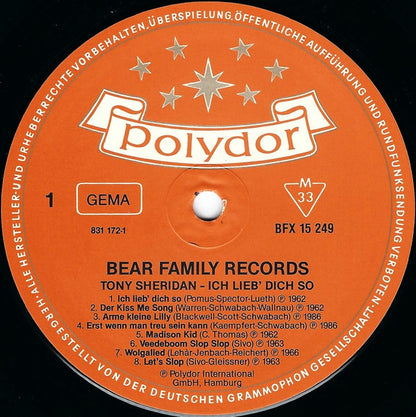Tony Sheridan : Ich Lieb Dich So (LP, Comp, Mono)