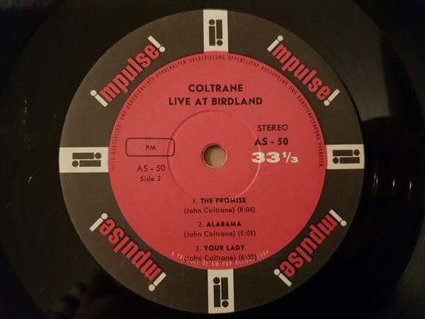 John Coltrane : Live At Birdland (LP, Album, Gat)