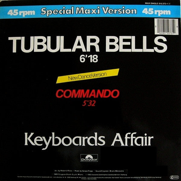 Keyboards Affair : Tubular Bells (New Dance Version) (12", Maxi, PRS)