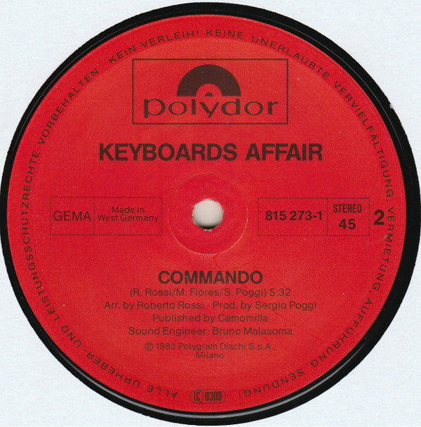 Keyboards Affair : Tubular Bells (New Dance Version) (12", Maxi, PRS)