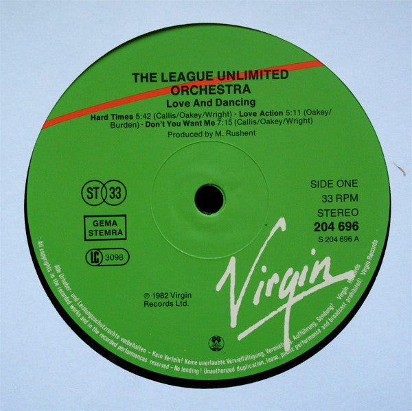 The League Unlimited Orchestra : Love And Dancing (LP, Album)