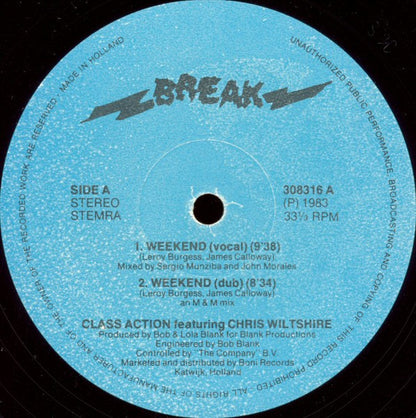 Class Action Featuring Chris Wiltshire* : Weekend (12")