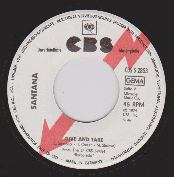 Santana : Mirage (7", Single, Promo)