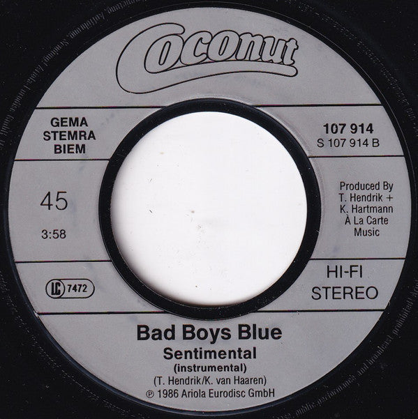 Bad Boys Blue : Kisses And Tears (My One And Only) (7", Single)