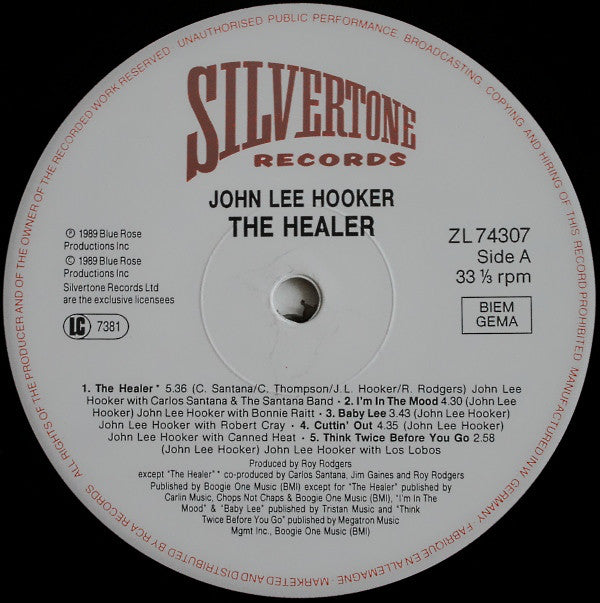 John Lee Hooker : The Healer (LP, Album, RE)