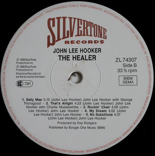 John Lee Hooker : The Healer (LP, Album, RE)