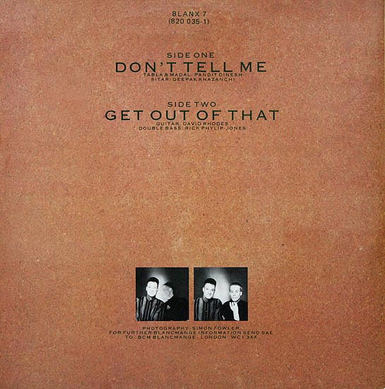 Blancmange : Don't Tell Me (12", Single)
