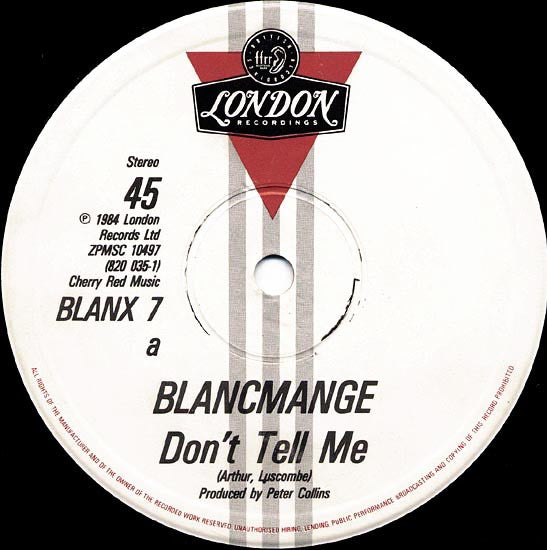 Blancmange : Don't Tell Me (12", Single)