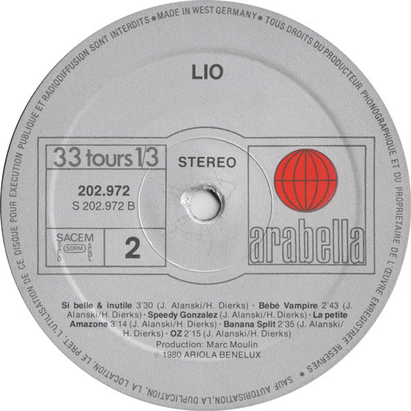 Lio : Lio (LP, Album)