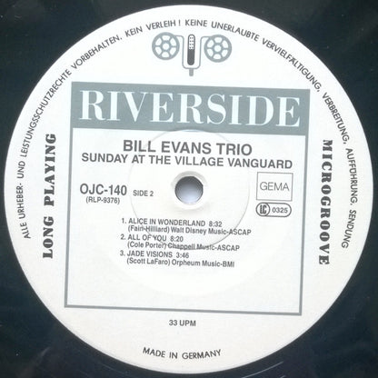 Bill Evans Trio* Featuring Scott La Faro* : Sunday At The Village Vanguard (LP, Album, RE)