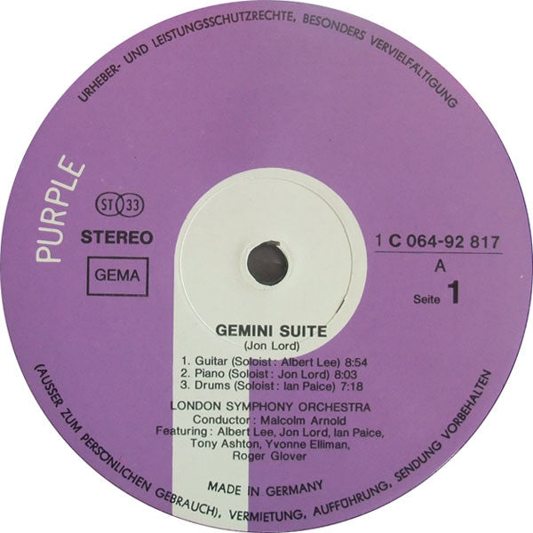 Jon Lord & London Symphony Orchestra : Gemini Suite (LP, Album, RP, Gat)