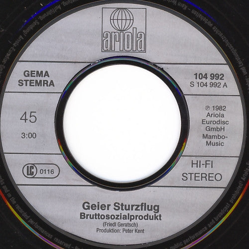 Geier Sturzflug : Bruttosozialprodukt (7", Single)