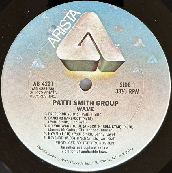 Patti Smith Group : Wave (LP, Album, Pit)