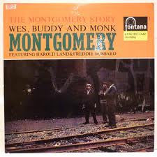 Wes, Buddy And Monk Montgomery* Featuring Harold Land & Freddie Hubbard : The Montgomery Story (LP, Album, Mono)