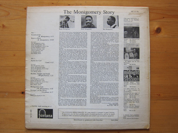 Wes, Buddy And Monk Montgomery* Featuring Harold Land & Freddie Hubbard : The Montgomery Story (LP, Album, Mono)