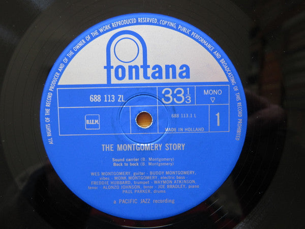 Wes, Buddy And Monk Montgomery* Featuring Harold Land & Freddie Hubbard : The Montgomery Story (LP, Album, Mono)