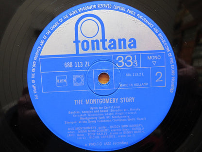 Wes, Buddy And Monk Montgomery* Featuring Harold Land & Freddie Hubbard : The Montgomery Story (LP, Album, Mono)