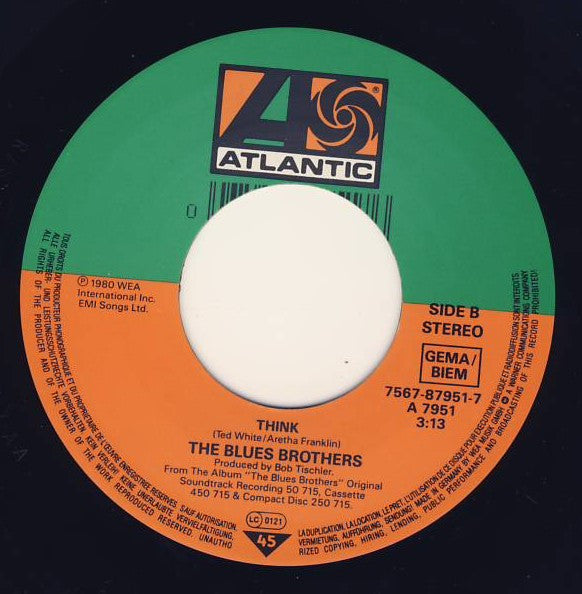 The Blues Brothers : Everybody Needs Somebody To Love / Think (7", Single, RE, Lar)