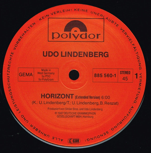 Udo Lindenberg : Horizont (12", Maxi)