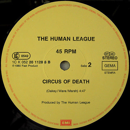 The Human League : Being Boiled / Circus Of Death (12", Maxi, RE)