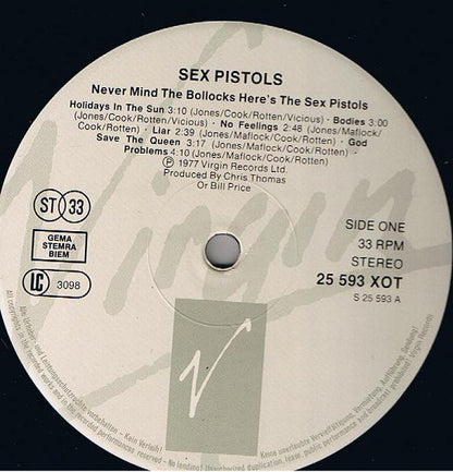 Sex Pistols : Never Mind The Bollocks Here's The Sex Pistols (LP, Album, RE)