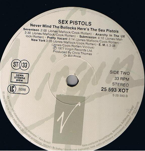 Sex Pistols : Never Mind The Bollocks Here's The Sex Pistols (LP, Album, RE)