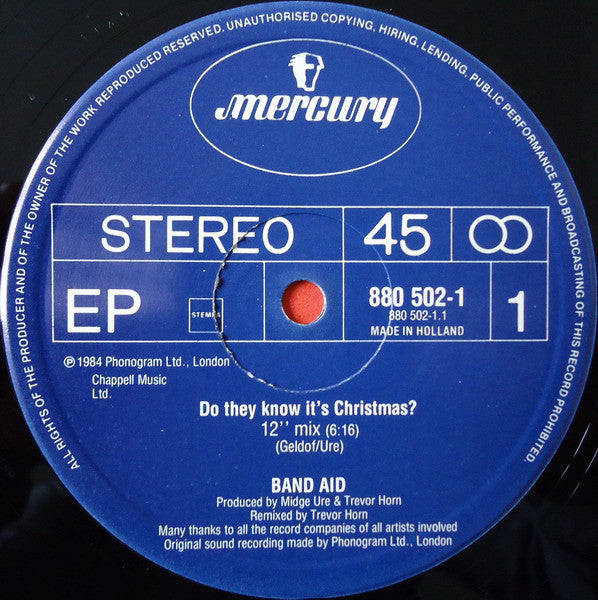 Band Aid : Do They Know It's Christmas? (12", EP)