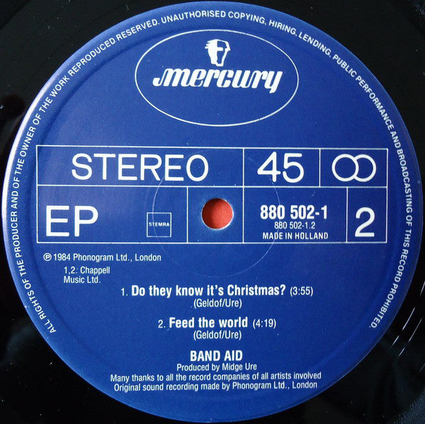 Band Aid : Do They Know It's Christmas? (12", EP)