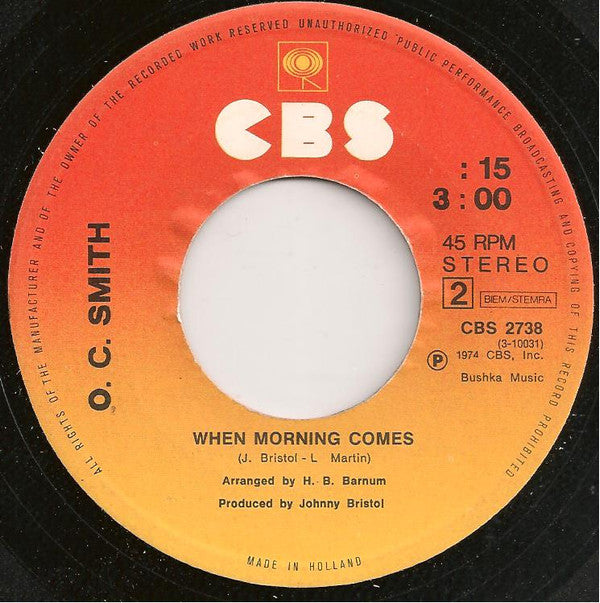 O.C. Smith* : La La Peace Song (7", Single)
