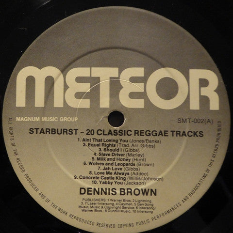 Dennis Brown : Starburst - 20 Classic Reggae Tracks (LP, Album, Comp)